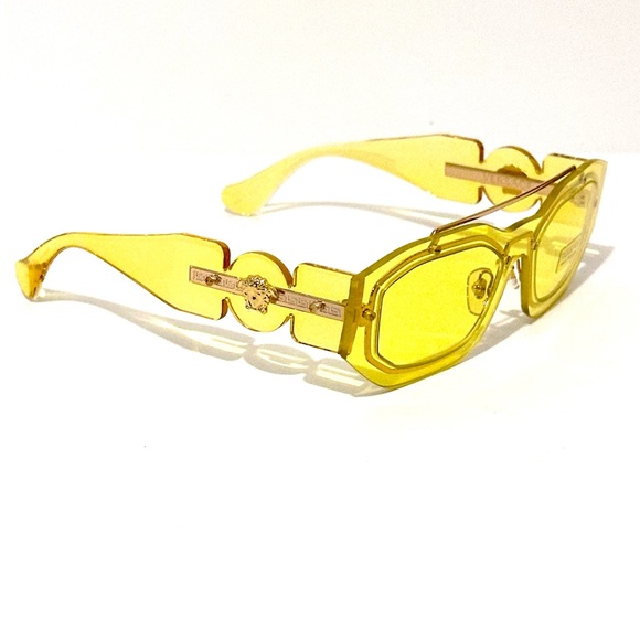 Versace Mod 2235 1002/85 Yellow Sunglasses Authentic New - Picture 5 of 7